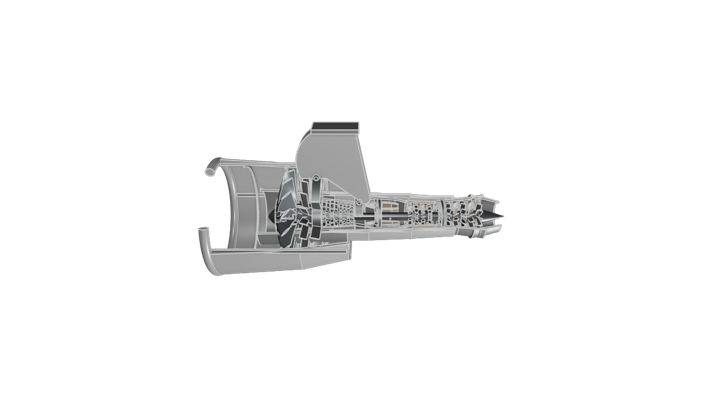 High-Bypass Turbofan Cutaway